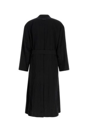 Fear of God Mens Black Lyocell Blend Trench Coat Exterior: Nylon