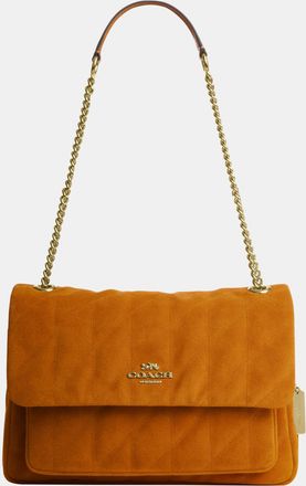 Coach Womens Elodie Crossbody Bag With Quilting - Orange Leather - One Size