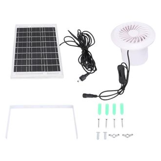 OEM Ventilador Extractor Solar De 6 W, Panel Solar De Silicio Monocristalino, Kit De Ventilador Redondo Para Refugio De Animales, Gallinero O Invernadero