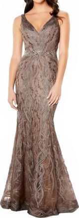 Montage by Mon Cheri Trumpet Gown In Mocha