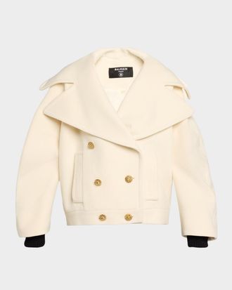Balmain 6-Button Wool-Cashmere Oversized Coat