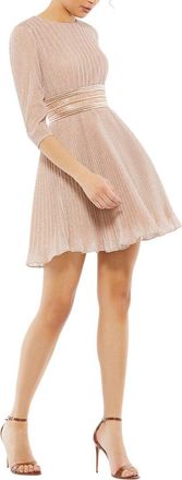 Mac Duggal Shimmer Pleated Mini A-Line Dress