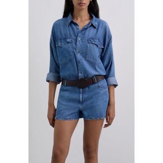 Scalpers Short Tencel Jumpsuit in Darkindigo at Nordstrom, Size Medium Eu
