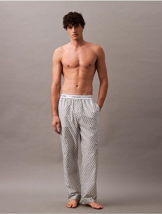 Calvin Klein Mens Cotton Poplin Sleep Pants - Grey - XL