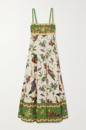 Alemais Birdie Printed Linen Maxi Dress - Off-white