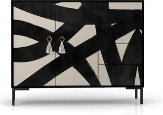 Really Nice Things Aparador bajo 2 puertas 4 cajones mdf estampado