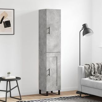 Berkfield Home Highboard Concrete Grey 34.5x34x180 cm Engineered Wood