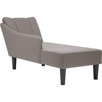 vidaXL Vidaxl - Chaise Longue Con Reposabrazos Derecho Tela Color Topo