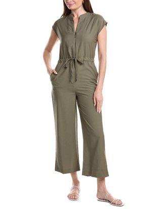 Ellen Tracy Puckered Twill Jumpsuit
