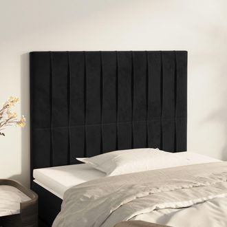 vidaXL Cabeceros 2 Unidades De Terciopelo Negro 80x5x78/88 Cm Vidaxl