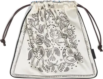 Bimba & Lola drawstring pouch bag - women - Polyester/PU-Coated Cow Leather/Sheep Nappa Leather - OS - White