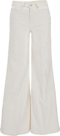 Mother Witte Ribfluwelen Jeans met Vijf Zakken - Dames - Loose Fit Jeans - Wit - W29 - Jeans