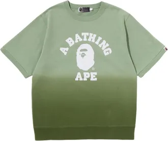 A Bathing Ape College Gradation S/S Sweat Crewneck Green 1J20-113-004-GRN