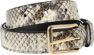 Dsquared2 Beige Python-Effect Leather Belt 25mm