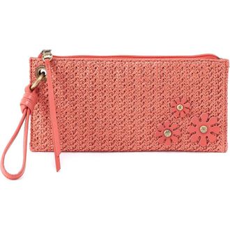 Hobo Vida Woven Wristlet in Wild Rose Woven Straw at Nordstrom