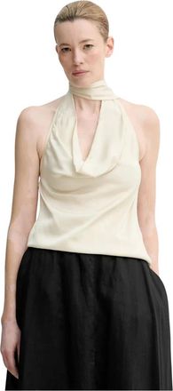 Isabelle Blanche Mouwloze Blouse - Dames - Tops zonder mouwen - Beige - L - Polyester - Tops