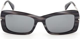 Max Mara 54mm Rectangular Sunglasses in Coloured Horn /Smoke at Nordstrom Rack