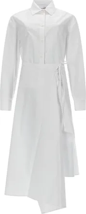 Msgm Asymmetrical Shirt Bodice Layered Wrap Dress