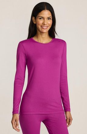 Lands End Baselayer Cozy Thermaskin Crewneck Top in Light Raspberry Sorbet at Nordstrom, Size X-Small