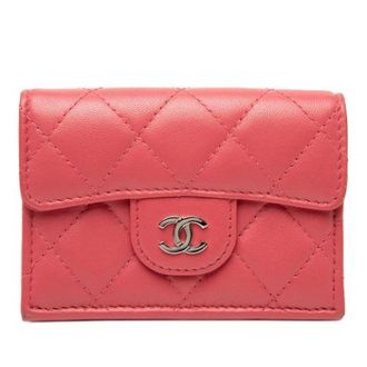 Chanel Pre-owned Wallets, female, Pink, Size: ONE SIZE Pre-owned Quilted Lambskin Wallet
