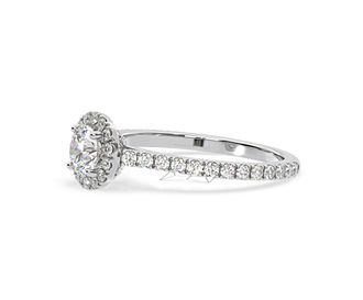The Diamond Store 2.30ct Reina Lab Diamond Halo Engagement Ring in 18K White Gold F/VS1