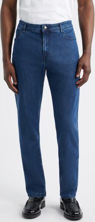 Canali Comfort Straight Leg Jeans in Blue at Nordstrom, Size 48
