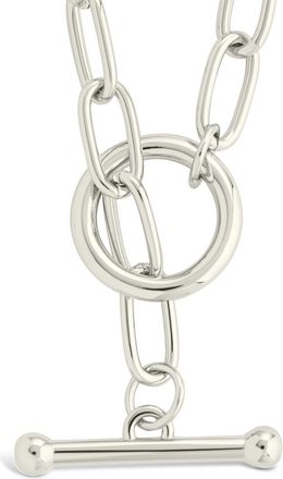 Sterling Forever Ledger Paperclip Toggle Necklace