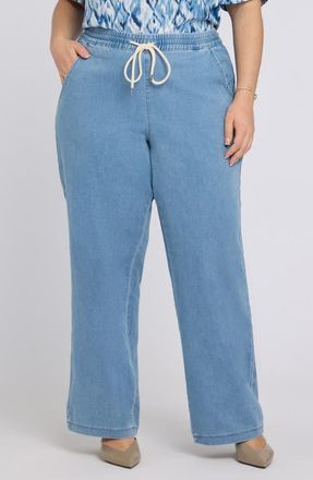 NYDJ Relaxed Drawstring Wide Leg Jeans in Light Indigo at Nordstrom, Size 0 X