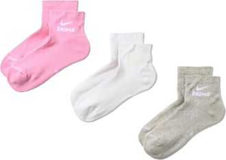 Nike Womens SKIMS Dri-FIT Quarter Socks (3 Pairs) in Multicolor | IQ8106-912