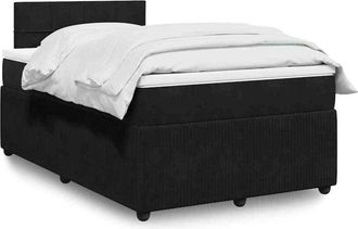 vidaXL Cama Box Spring Con Colch&oacute;n Terciopelo Negro 120x190 Cm Vidaxl