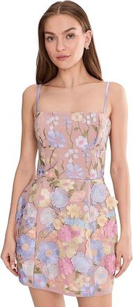 Avec Les Filles 3D Floral Lampshade Mini Dress Womens Dress Pastel : 14, Polyester/Spandex