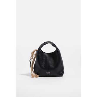 Bimba & Lola Leather Mini Paper Bag SS26 in Black at Nordstrom