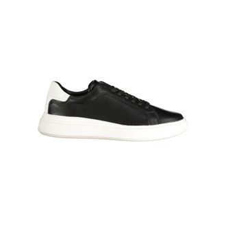 Calvin Klein Black Leather Mens Mens Sneaker