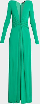 Ramy Brook Martini Deep V-Neck Viscose Gown