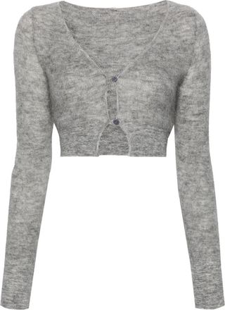 Jacquemus brushed-finish cardigan - women - Mohair/Polyamide/Wool - 34 - Grey