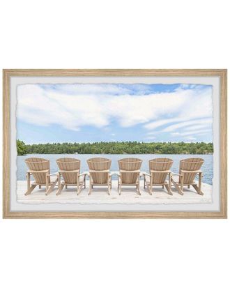Marmont Hill Chairs By The Lake Framed Print