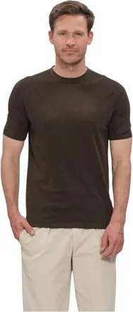 Profuomo Tops, Heren, Bruin, XL, Heren Polos & T-shirts T-shirt Crew Neck Ss Aero Ease