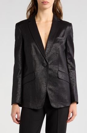 Rag & Bone Margot One-Button Blazer in Blackshine at Nordstrom Rack, Size 4