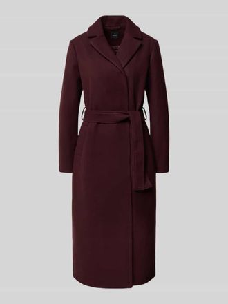 Zero Mantel mit Reverskragen und Bindeg&uuml;rtel in Bordeaux, Gr&ouml;&szlig;e 44