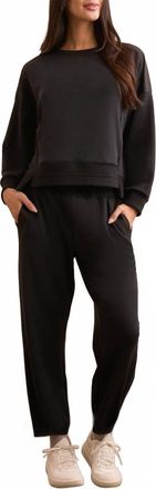 Tribal Jogger With Hem Pleats & Pockets In Black