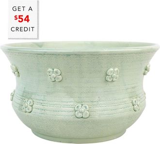 Vietri Vietri Giardino Di Fiori Celadon Round Planter With $54 Credit