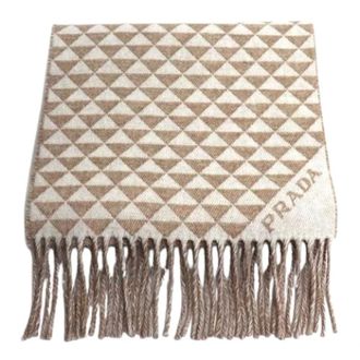 Prada Pre-owned Scarves, unisex, White, Size: ONE SIZE Pre-owned Cashmere Scarf