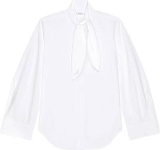 Givenchy Overhemden, Dames, Wit, M, Small Bow Shirt
