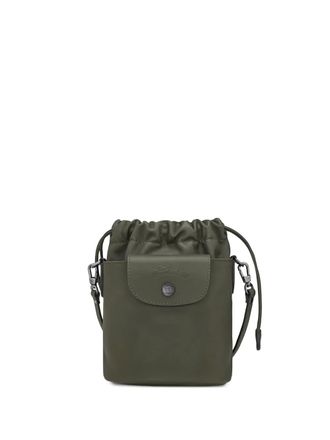 Longchamp small Le Pliage bucket bag - women - Leather - One Size - Green