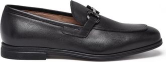 Ferragamo Black Leather Scarlet Loafers