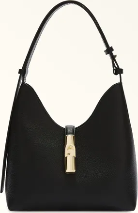 Furla Goccia Borsa A Spalla S Nero Nero Pelle Di Vitello Notte Donna