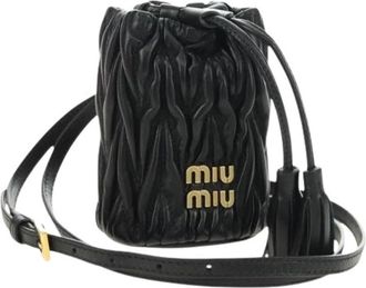 Miu Miu Pre-owned Shoulder Bag - Dames - Vintage Tas - Zwart - ONE Size - Leer - Vintage