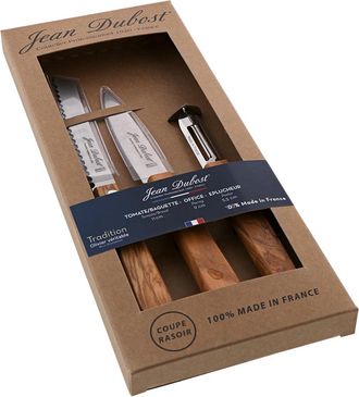OEM Juego De 2 Cuchillos De Cocina Con Pelador - Madera De Olivo - LElysee / Jean Dubost Caja