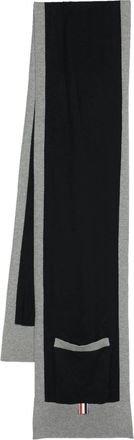 Thom Browne 4-Bar stitch pocket scarf - unisex - Virgin Wool - One Size - Blue