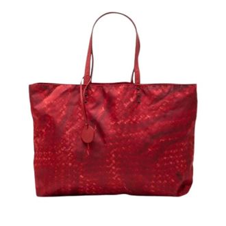 Bottega Veneta Pre-owned Tote Bags, female, Red, Size: ONE SIZE Pre-owned Printed Nylon Tote